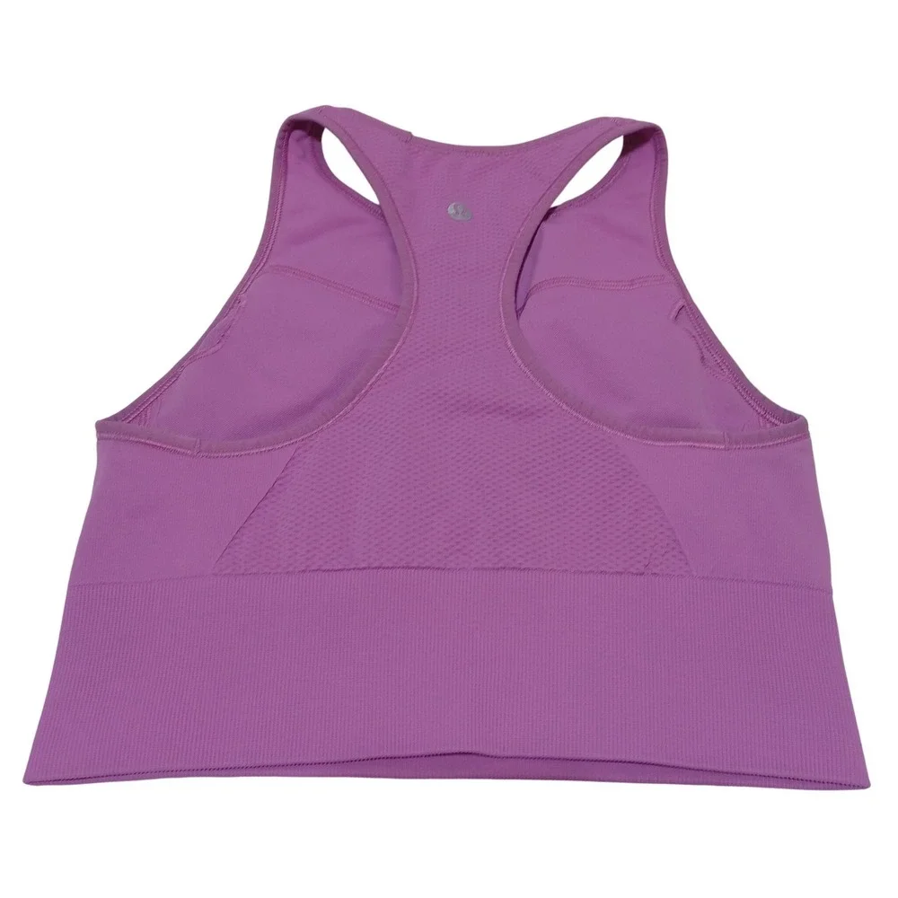 Lululemon Womens 6 Ebb to Train Racerback Sports Bra Pink Performance Sporty